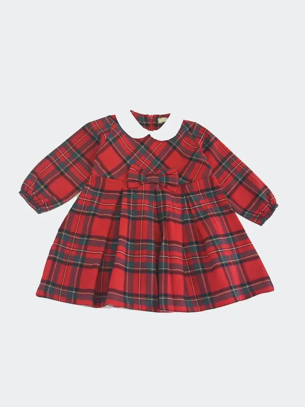 Abito con collo a fantasia Tartan