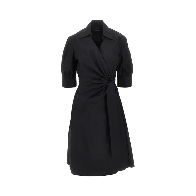 Abito midi a portafoglio in cotone stretch