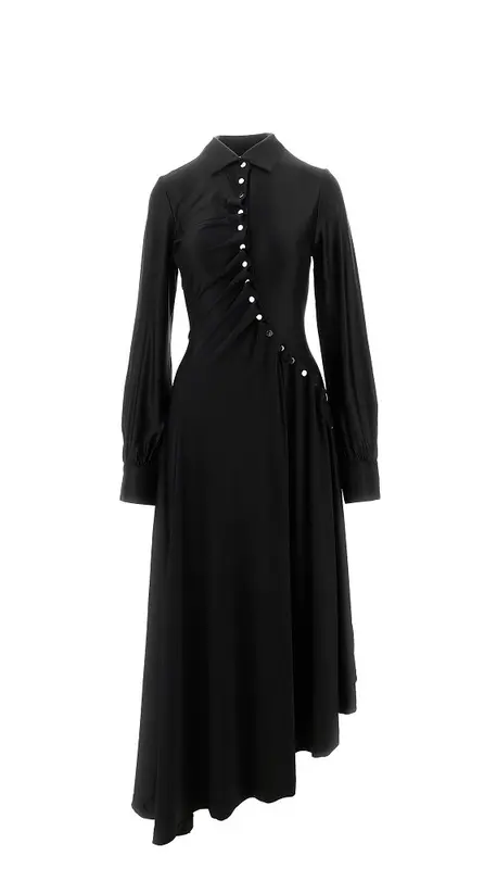 Abito midi drappeggiato in viscosa stretch