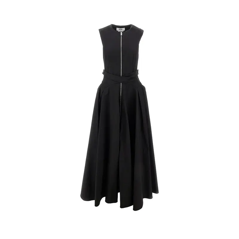 Abito midi in gabardine