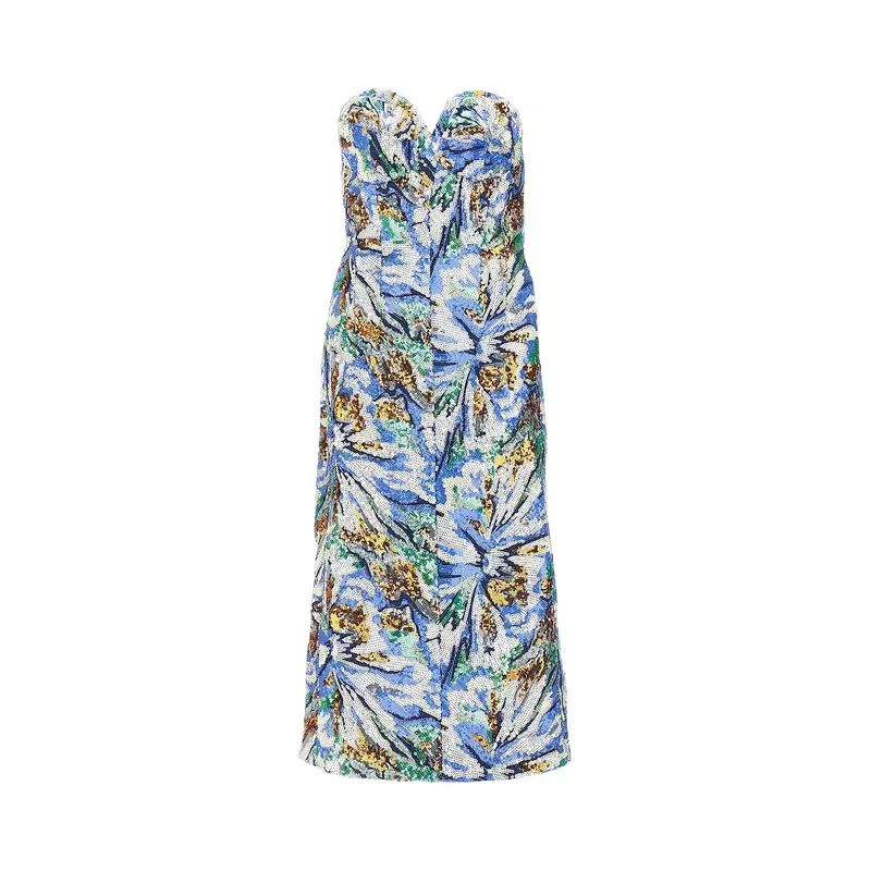 Abito midi in pailettes floreale