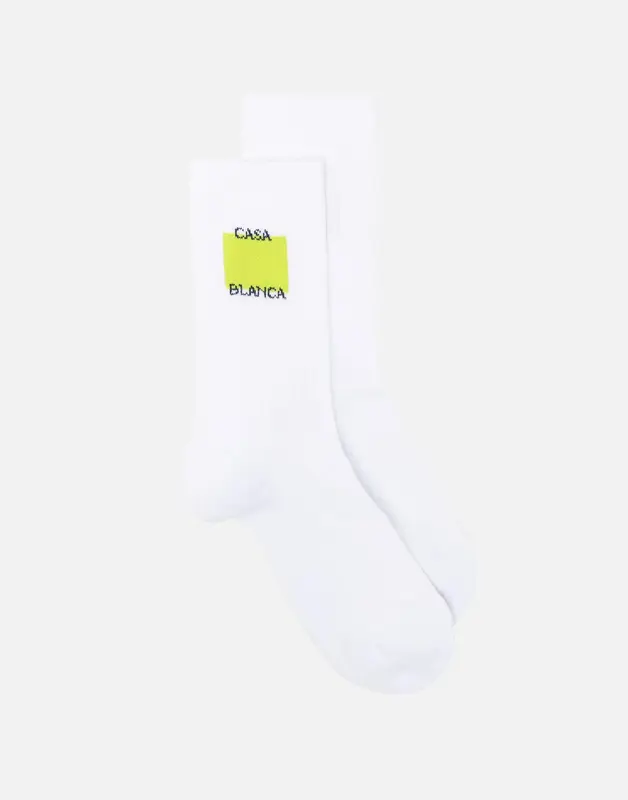 "Acid Lime Logo Square Socks"