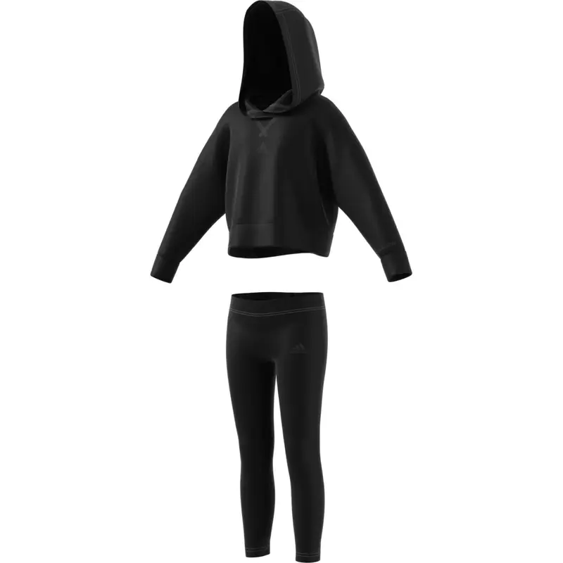 ADIDAS LG HOOD FL TS       BLACK/BLIPNK