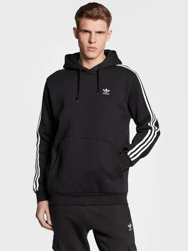 ADIDAS ORIGINALS 3-STRIPES HOODY     BLACK