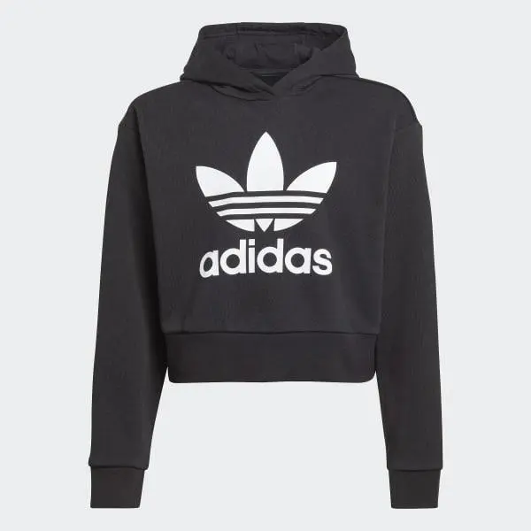 ADIDAS ORIGINALS CROPPED HOODIE      BLACK