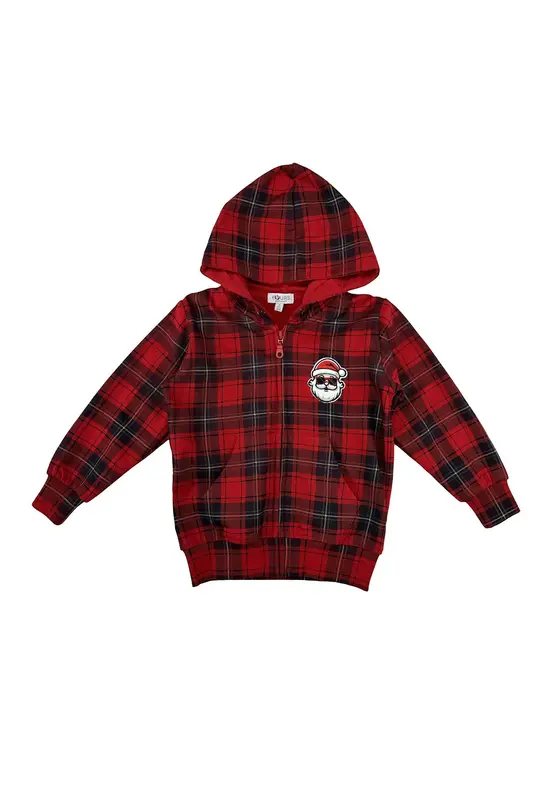 Amore is me Maglia con Cappuccio Check Babbo Natale