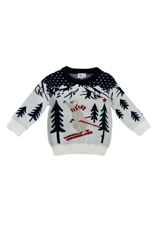 Amore is me Maglia Tema Natalizio Jaquard Blu