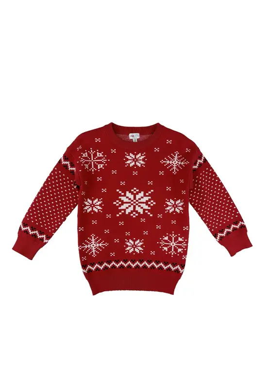 Amore is me Maglia Tema Natalizio Jaquard Rosso