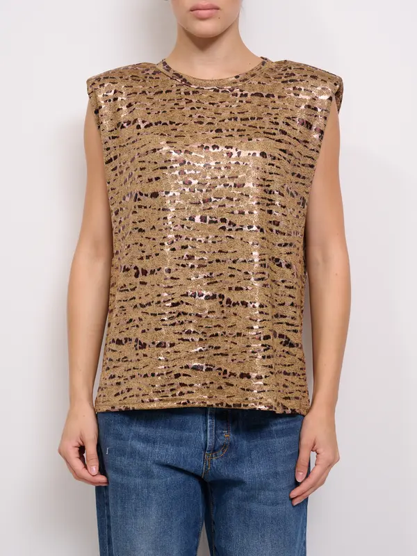 AN GE' - MAGLIA MACULATA SPALLINA - SABBIA