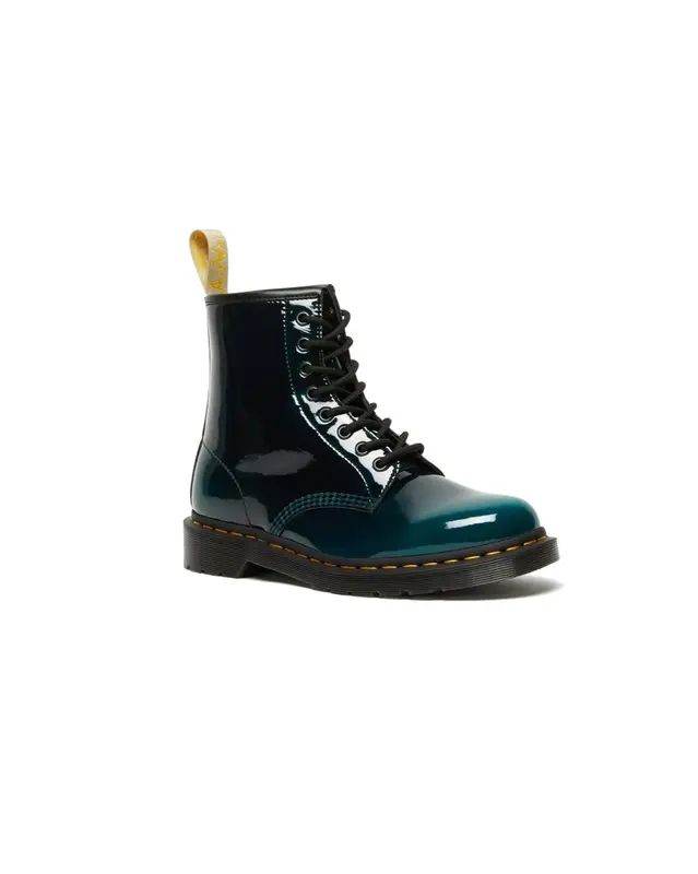 Anfibio 1460 Vegan Black Gloss Pull Up Green