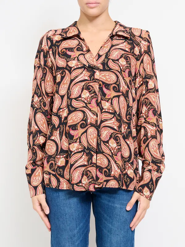 AN'GE - BLUSA CON COLLETTO - CATARINA CAMEL