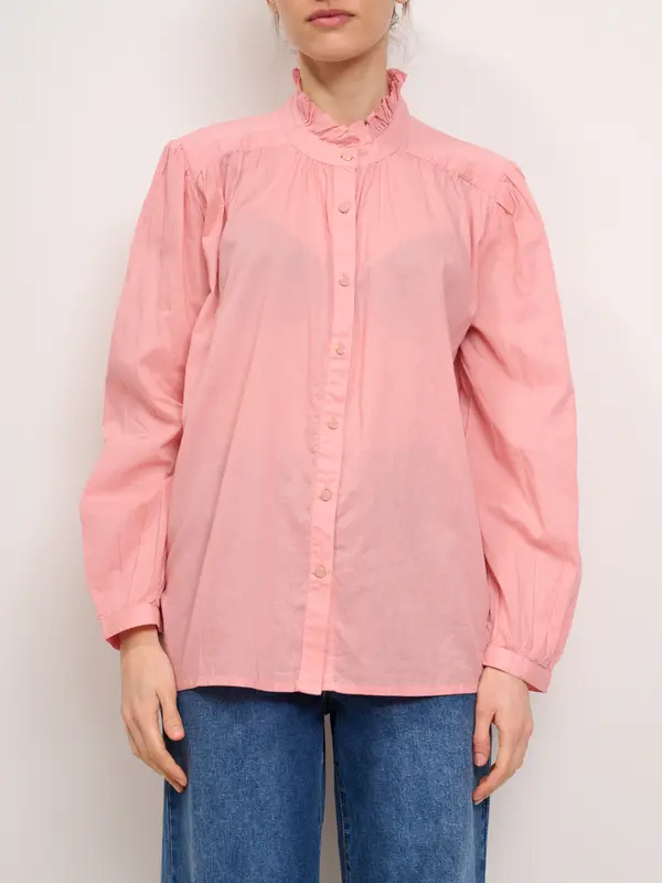 AN'GE - CAMICIA COLLO RUSCHES - ROSE