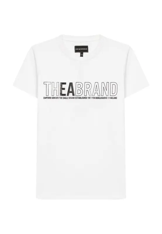 Armani T-shirt Manica Corta con Scritta Logo