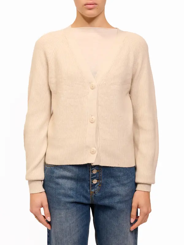 B BY BLACKOUT - CARDIGAN 3 BOTTONI - BURRO