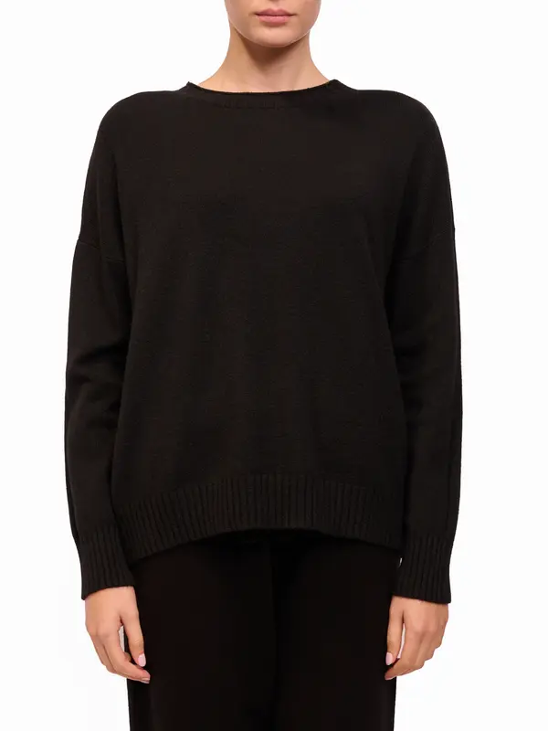 B BY BLACKOUT - MAGLIA GIROCOLLO - NERO
