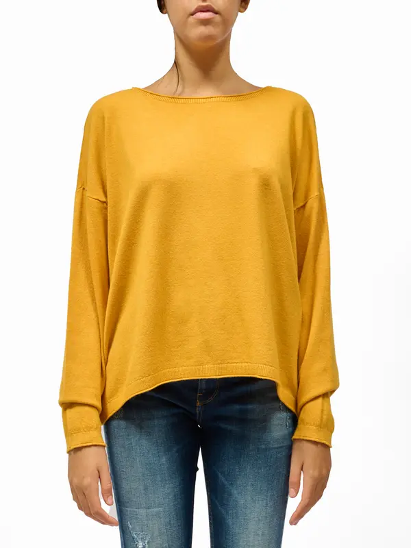 B BY BLACKOUT - MAGLIA GIROCOLLO SCATOLETTA - GIALLO