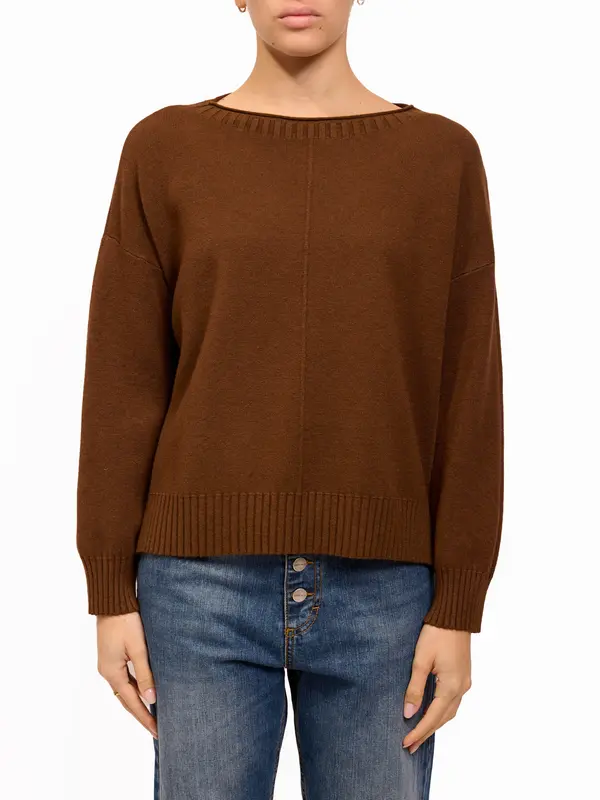 B BY BLACKOUT - MAGLIA NERVATURA AVANTI - MARRONE