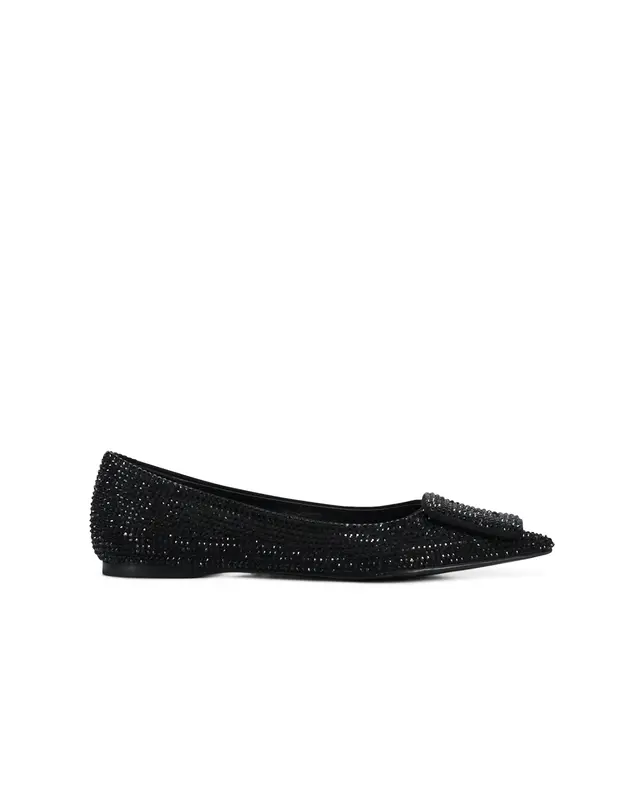 Ballerina a punta strass nero