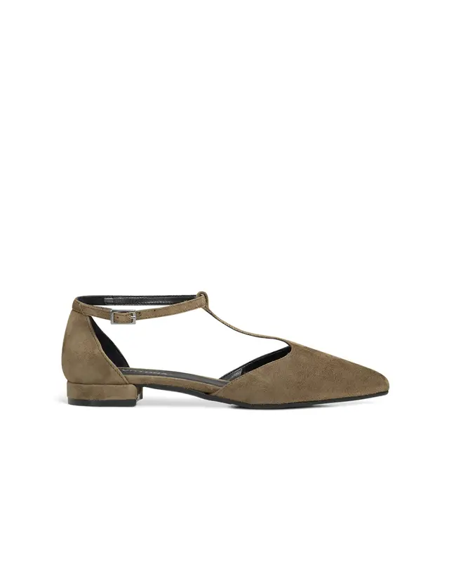 Ballerina d'orsay suede marrone