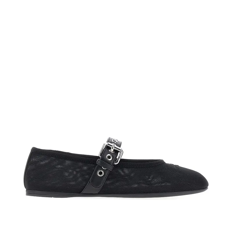 Ballerine in mesh con cinturino
