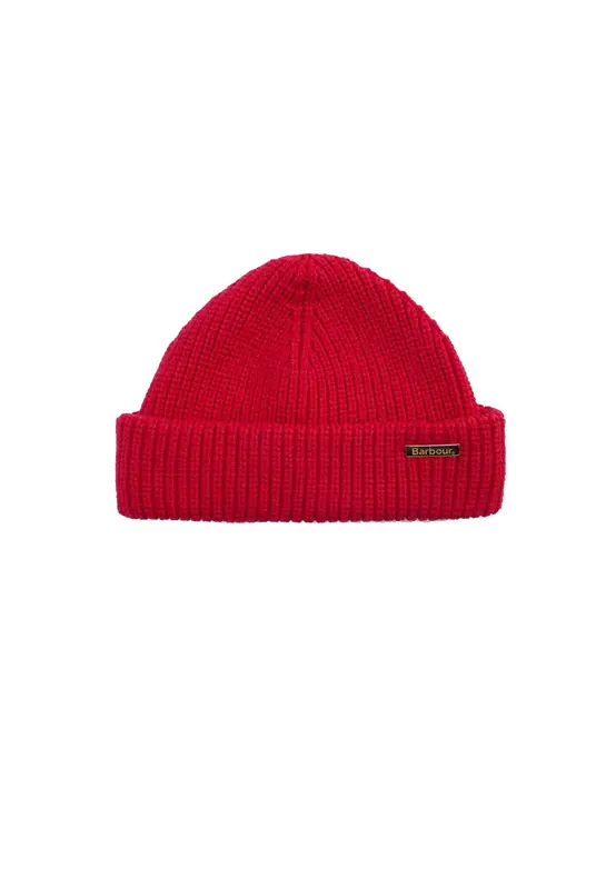 Barbour Cappello A Zuccotto in Maglia Rosso