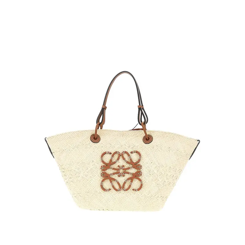 Basket bag grande in foglie di palma