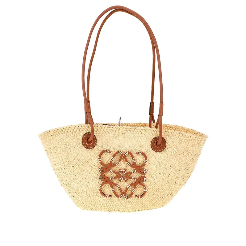 Basket bag piccola in foglie di palma