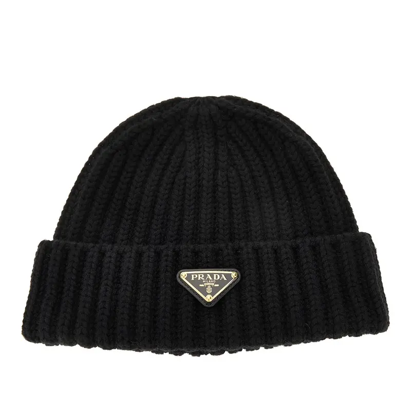 Beanie in maglia con logo triangolo