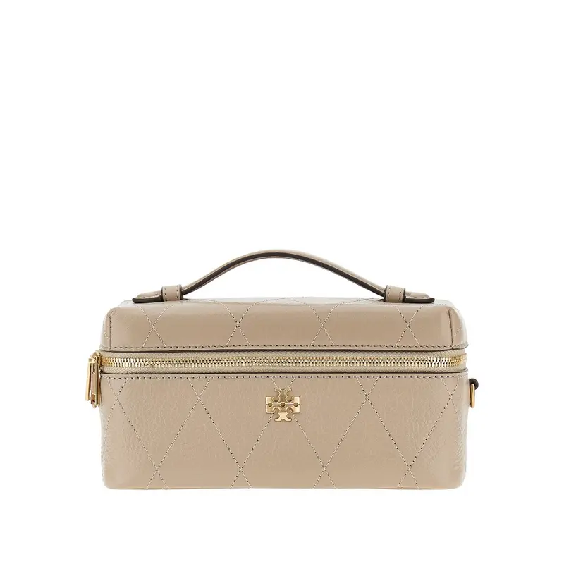 Beauty case bag 'Charlie' in pelle trapuntata