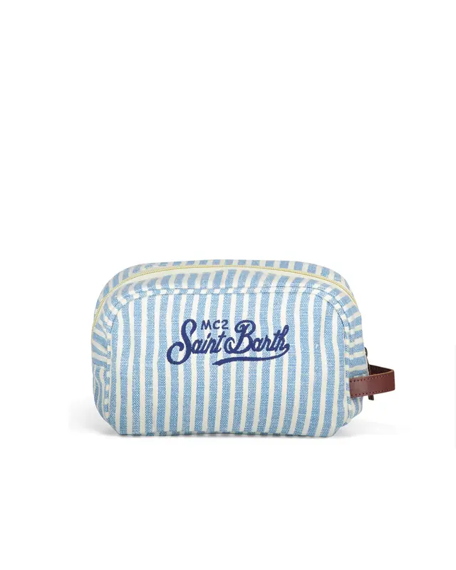 Beauty case Westwood Linen Stripes azzurro