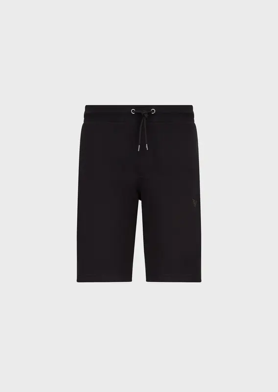 Bermuda in felpa con coulisse / Nero