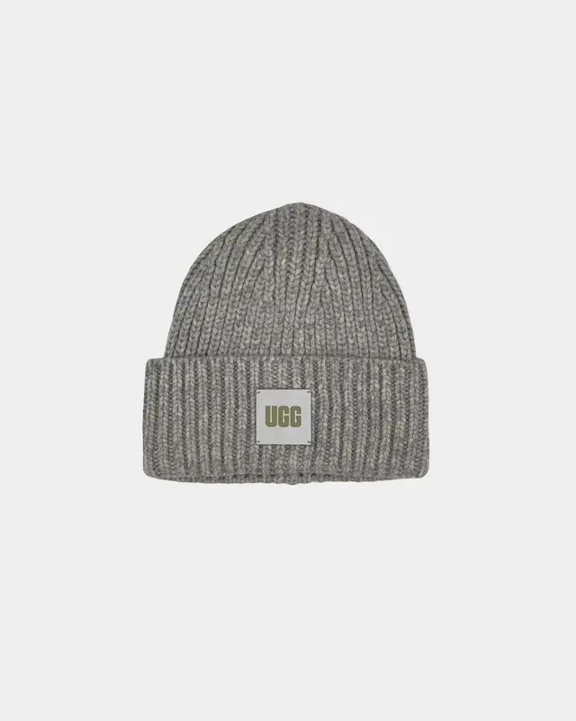 Berretto beanie costine grigio