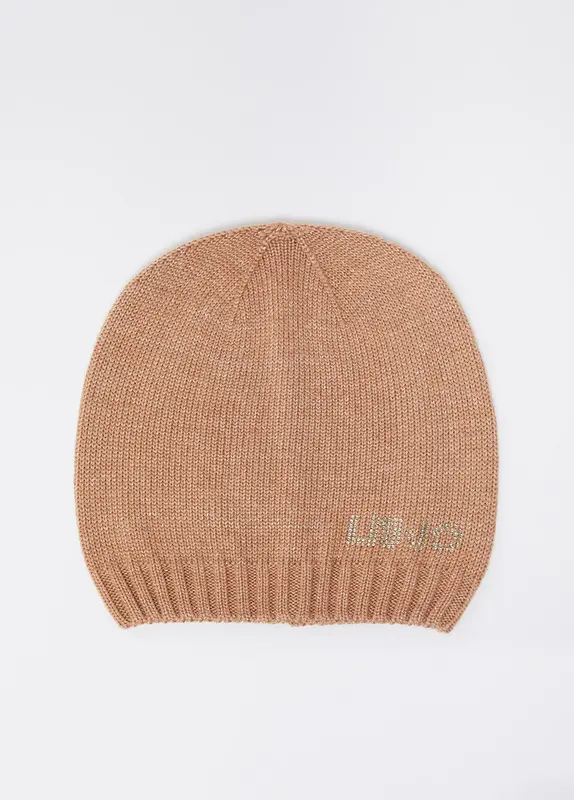 Berretto con Logo e Strass / Beige