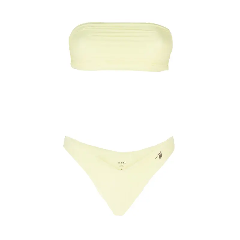 Bikini a fascia con logo gommato