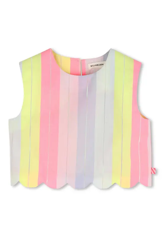 Billieblush Top A Righe con Filo Lucido Bambina