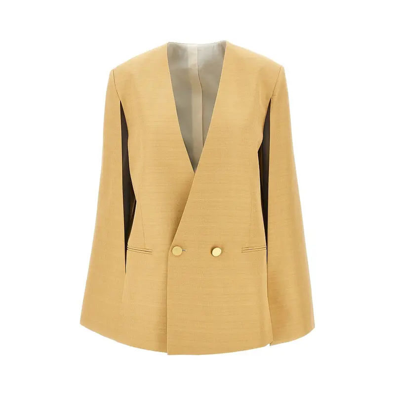 Blazer doppiopetto in misto viscosa malfilé