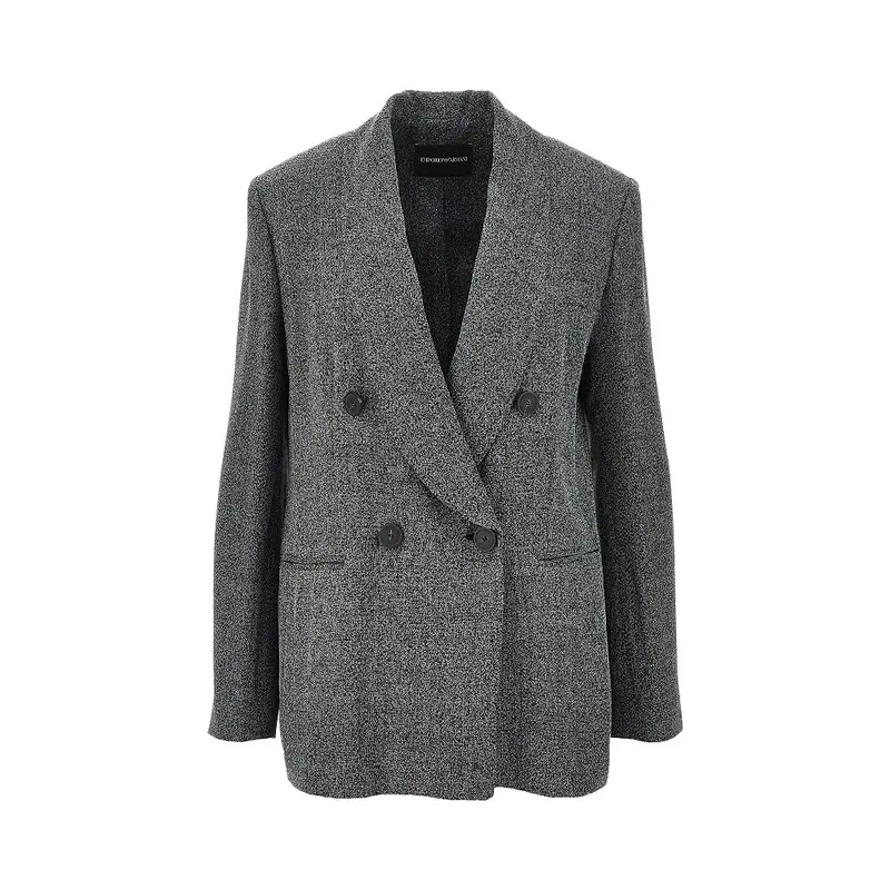 Blazer doppiopetto in tessuto mouliné