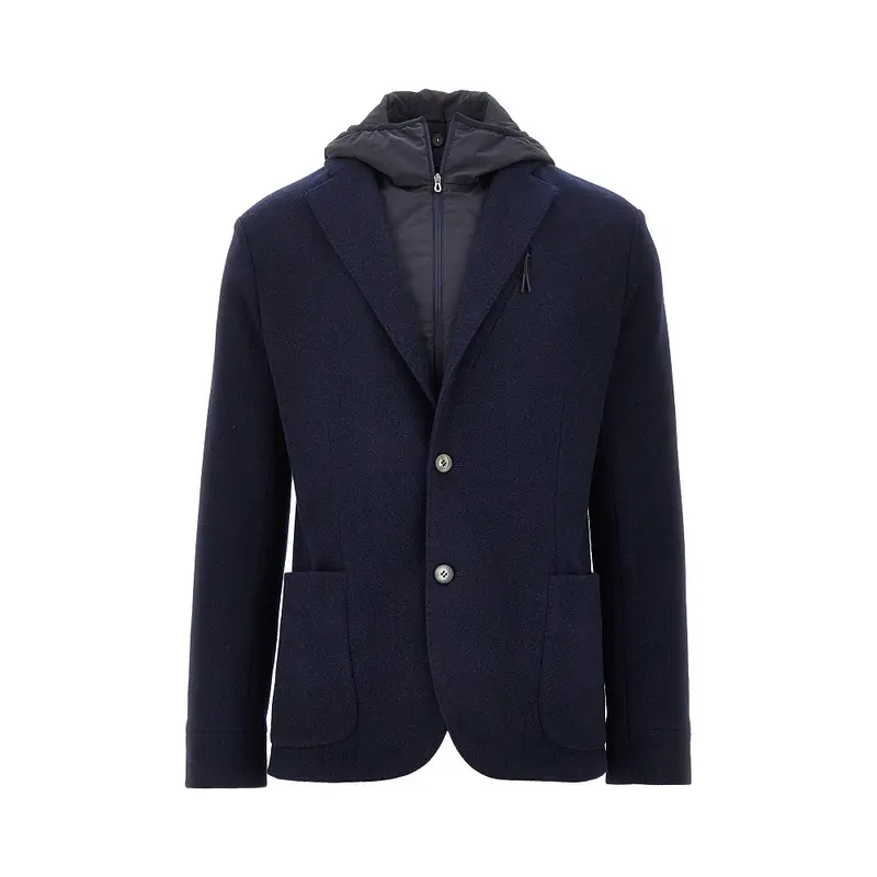 Blazer in lana con cappuccio rimovibile