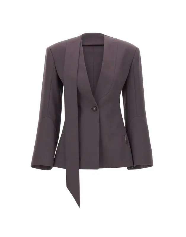Blazer in lana con foulard