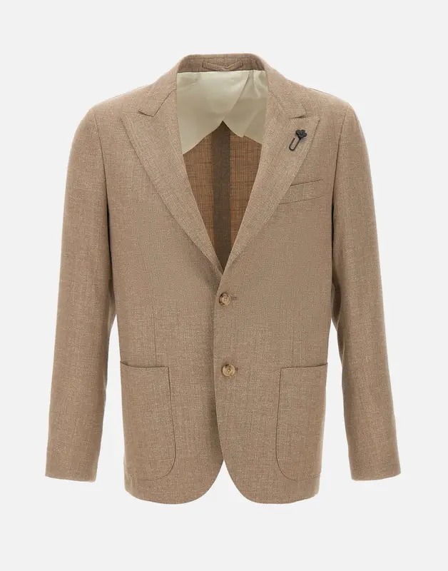Blazer in lana, viscosa e lino