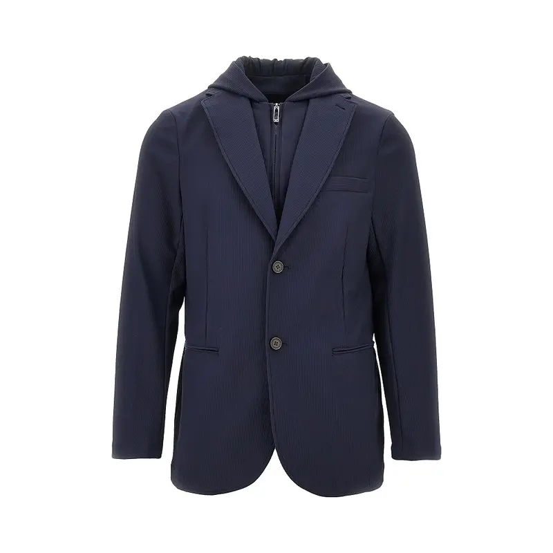 Blazer in tessuto canneté con pettorina