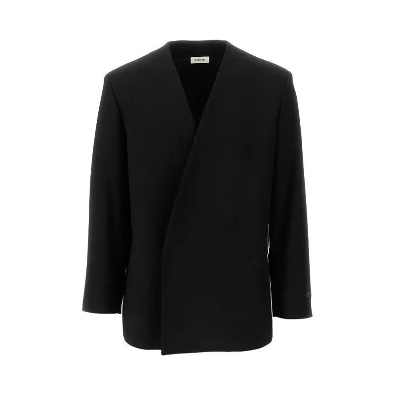 Blazer 'Lapelless' in gabardine