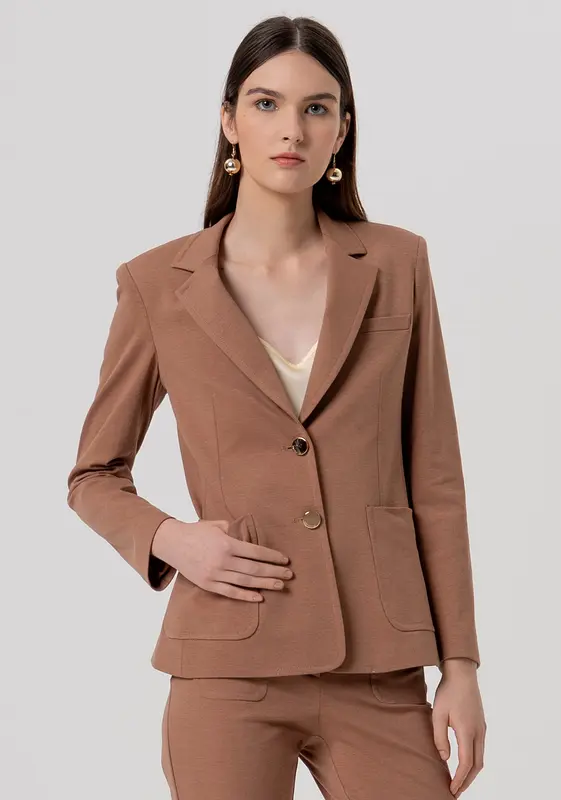Blazer Regular Monopetto / Marrone
