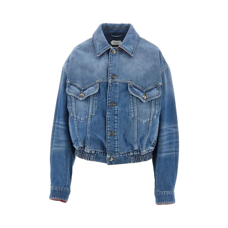 Blouson in denim con dettaglio Medusa