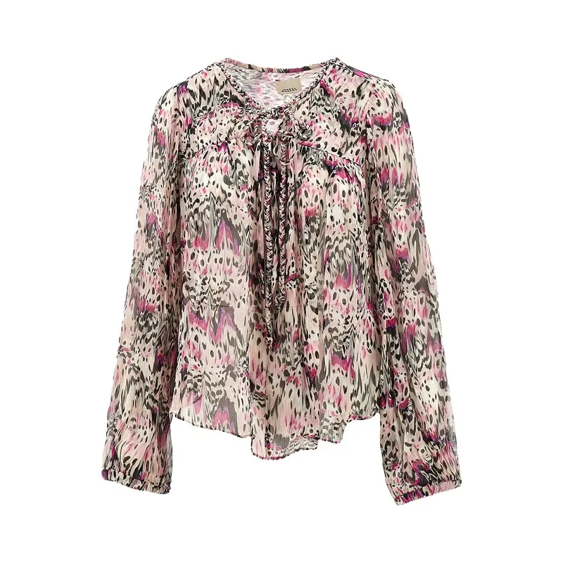Blusa 'Ametissa' in seta stampata