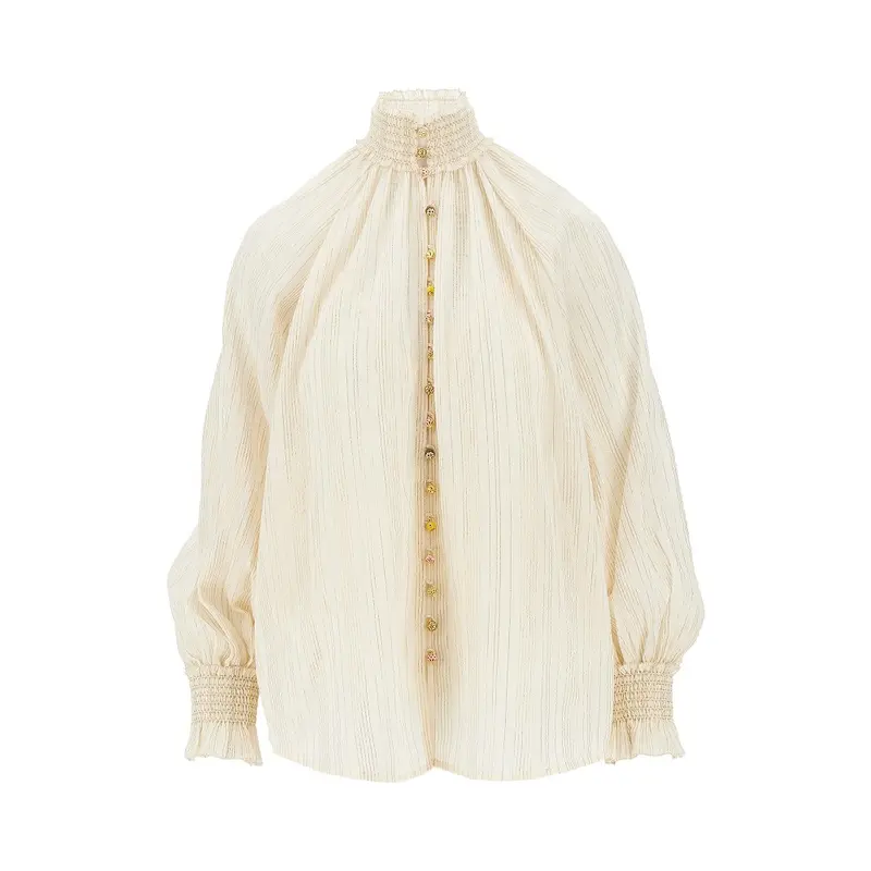 Blusa in cotone e seta 'Aster'