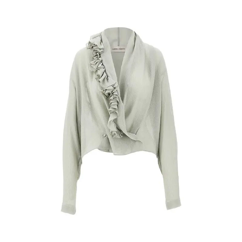 Blusa in crepe con ruches