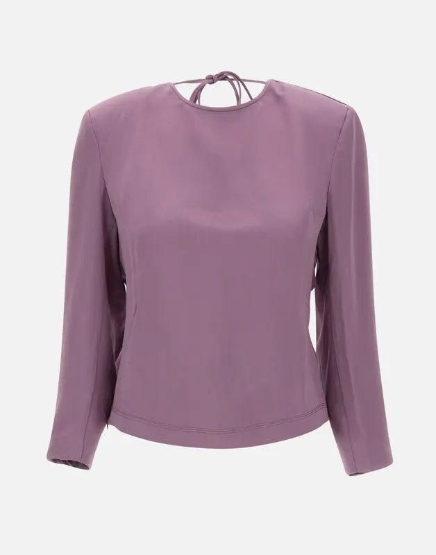 Blusa in raso con schiena scoperta