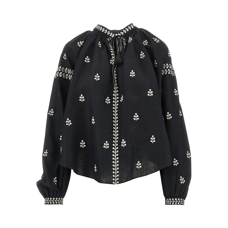 Blusa in seta ricamata 'Rodis'