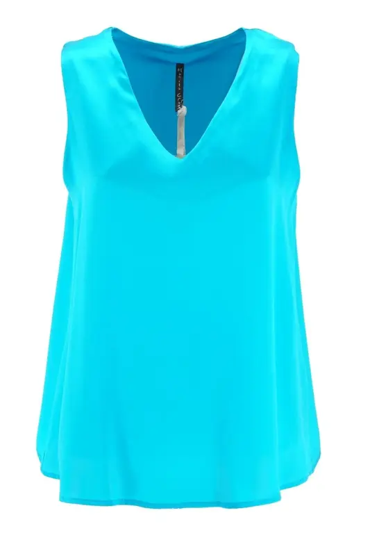 Blusa Manila Grace in Seta / Azzurro